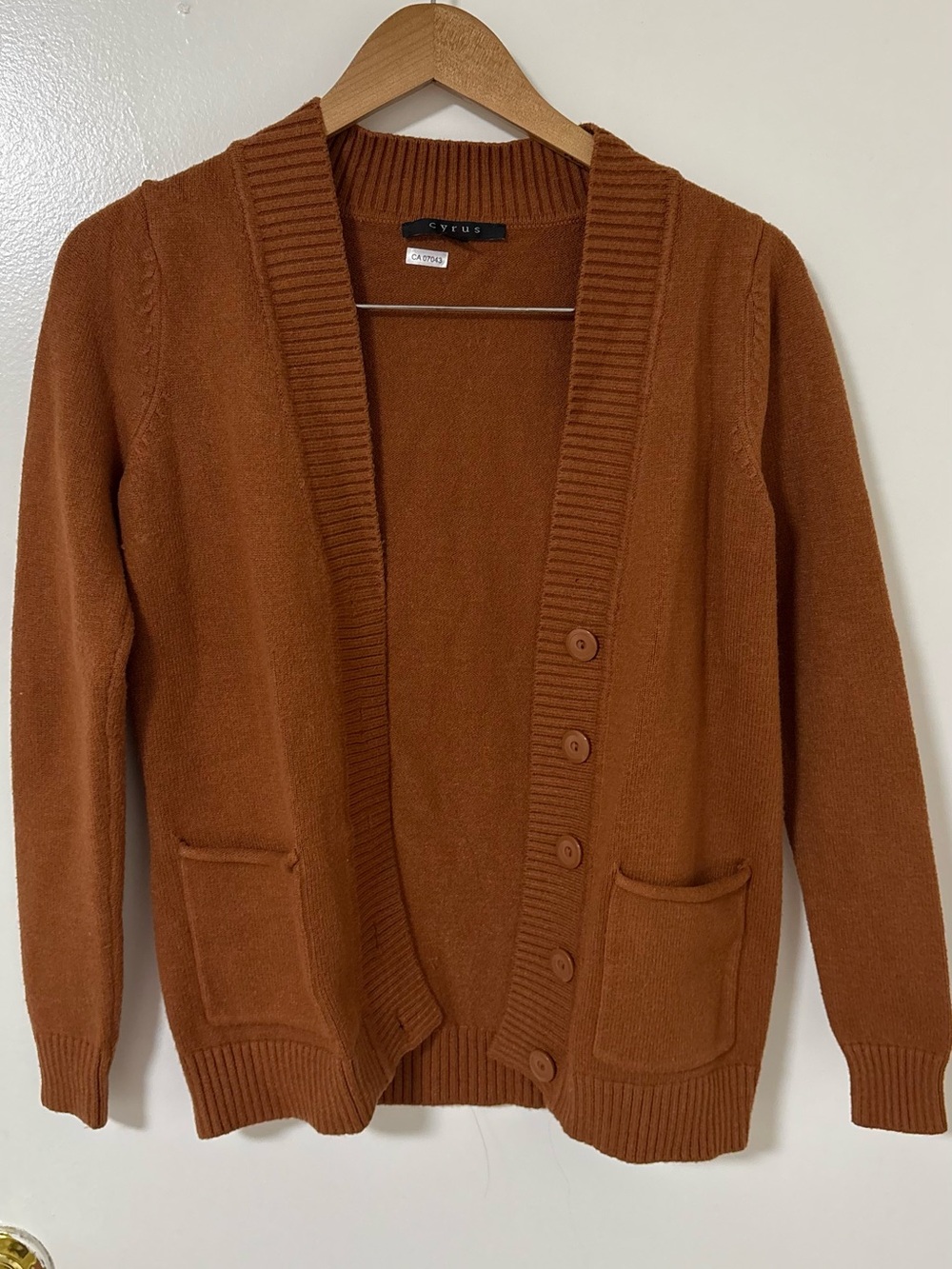 Cyrus Burnt Orange Knit Cardigan